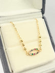 Pulso ovalo circones colores balines #3 Oro amarillo 18k 2,10 Gr / 1 mm / 19 Cm Broche 0,15