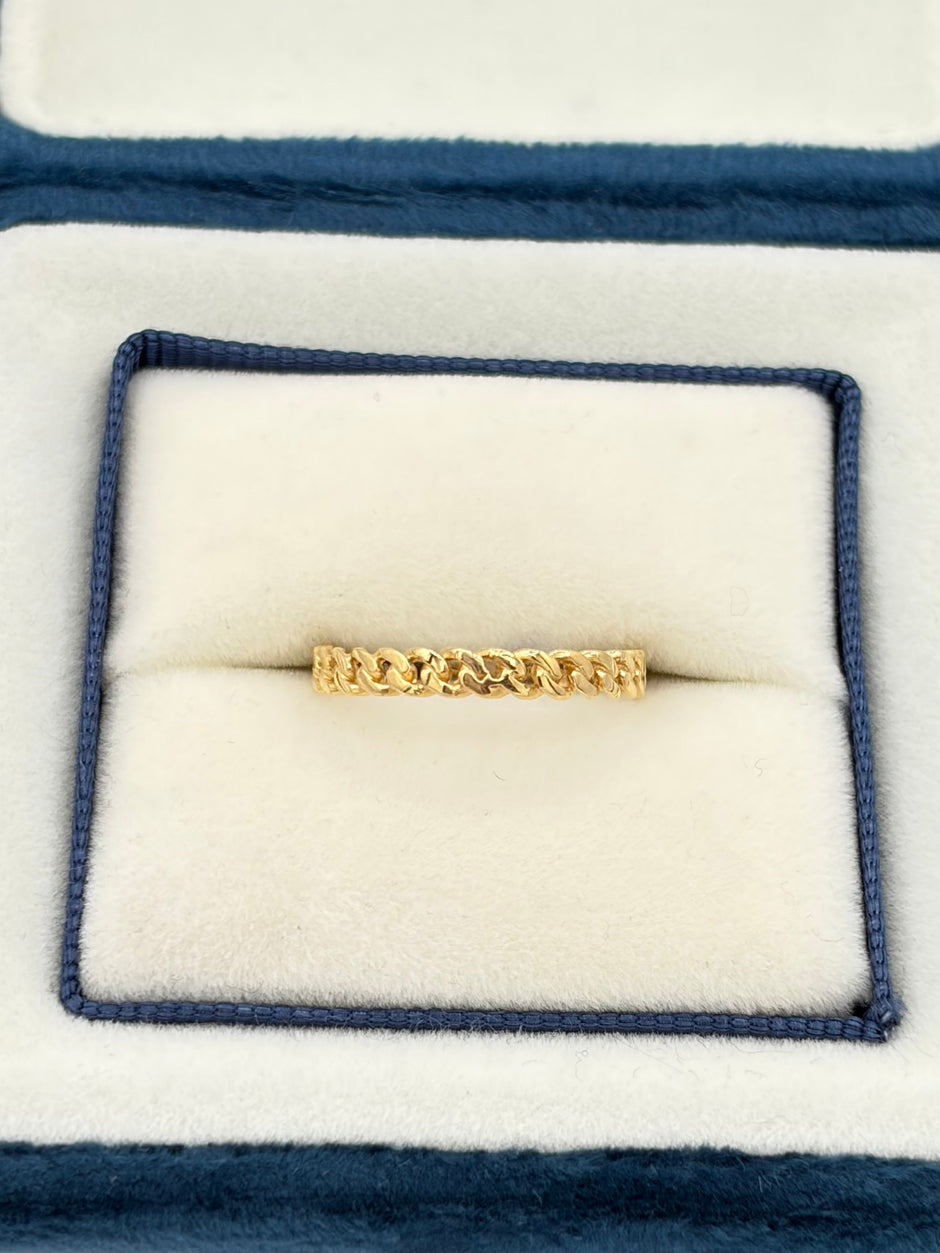 Anillo Cubano Oro amarillo 18k / Talla 7 / 1,29 Gr