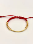 Pulsera tejida centro manilla 6BLR #5 6BL #5 hilo rojo Oro amarillo 18k 2,0 Gr