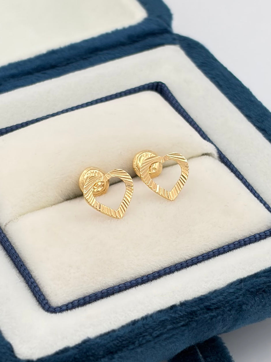 Topos corazon hueco diamantado Oro amarillo 18k 0,60 Gr / 9 mm