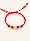 Pulsera tejida herraje san gabriel 2BD #6 hilo rojo Oro amarillo 18k 0,70 Gr