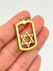 Dije placa estrella de david Oro amarillo 18k 2,90 Gr / 3,0 Cm
