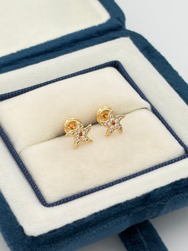 Topos estrellas de mar circones  Oro amarillo 18k 0,96 Gr / 8 mm
