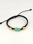 Pulsera tejida 2BD #8 murralla en medio hilo negro Oro amarillo 18k 0,68 Gr