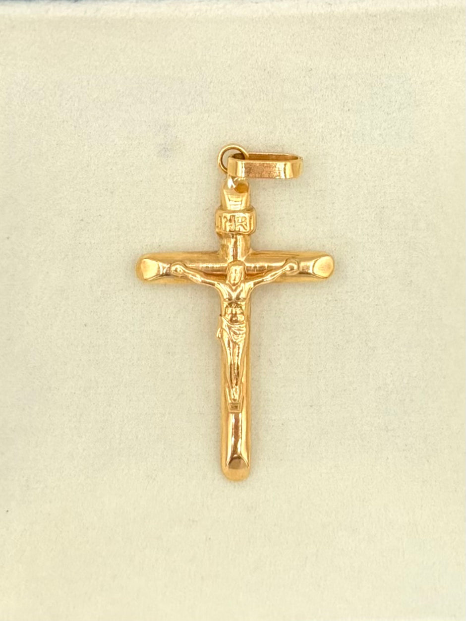 Dije Cruz cristo Oro amarillo 18k 1,57 Gr / 2 Cm