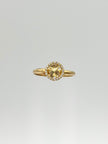 Anillo Oso medalla circones blancos  Oro amarillo 18k / Talla 9/2 / 1,35 Gr