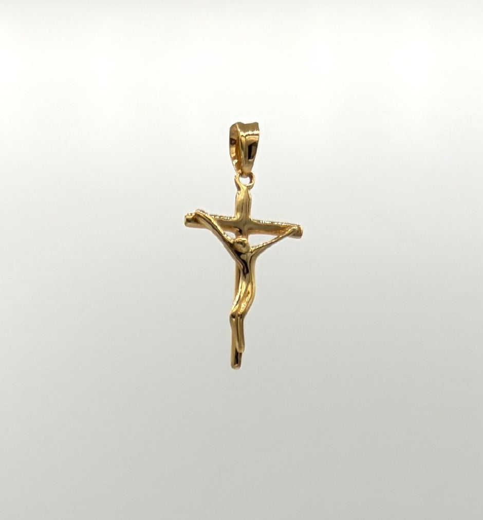 Dije Cruz cristo Oro amarillo 18k 1,08 Gr / 1,5 Cm