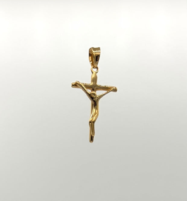 Dije Cruz cristo Oro amarillo 18k 1,08 Gr / 1,5 Cm
