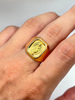 Anillo Troquelado virgen del carmen Oro amarillo 18k / Talla 9 / 3,59 Gr
