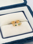 Topos granos de cafe circon verde Oro amarillo 18k 0,55 Gr / 5 mm