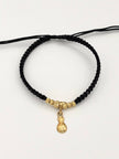 Pulsera tejida dije bolsa dinero 4BD #3 2BD #4 hilo negro Oro amarillo 18k 0,58 Gr