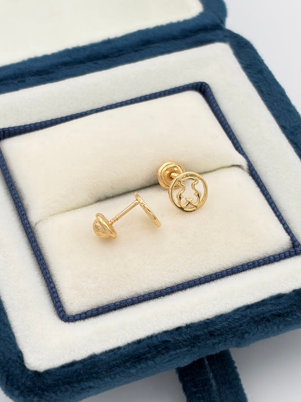 Topos osito en aro Oro amarillo 18k 0,94 Gr / 7 mm