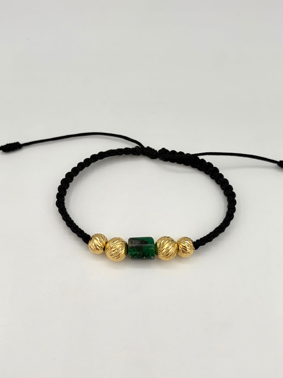 Pulsera tejida 2BD #8 2BD #7 murralla en medio  Oro amarillo 18k 1,08 Gr