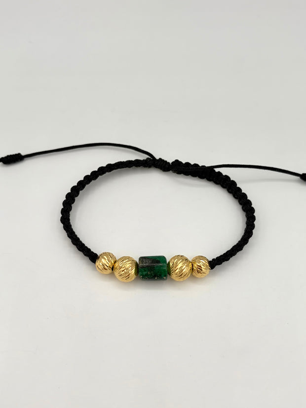 Pulsera tejida 2BD #8 2BD #7 murralla en medio  Oro amarillo 18k 1,08 Gr