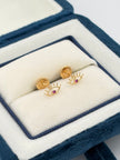 Topos ojos circon fucsia Oro amarillo 18k 0,53 Gr / 8 mm