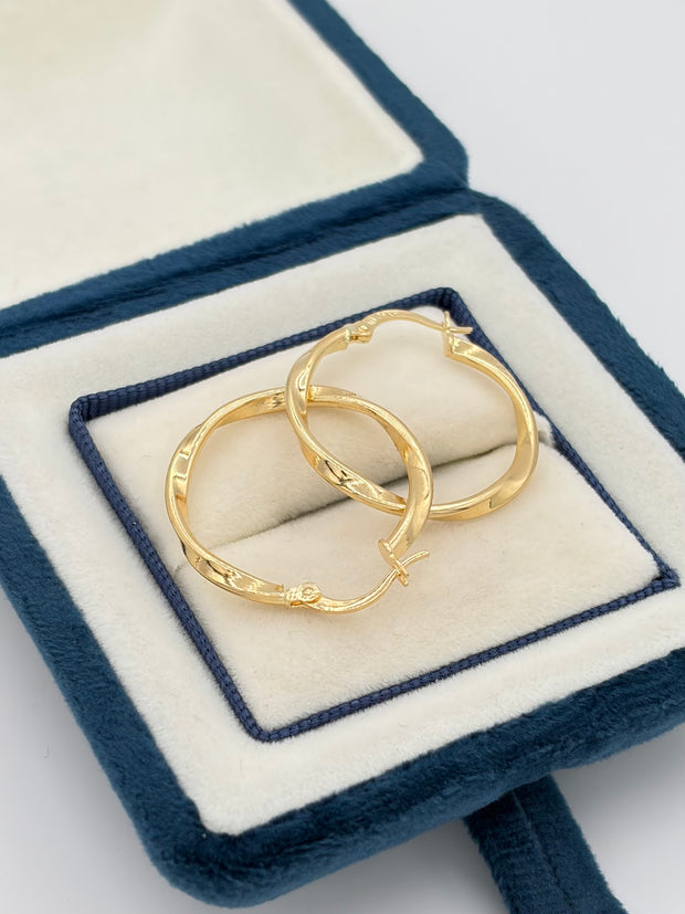 Candonga Semi melcocha  Oro amarillo 18k 1,73 Gr / 2,6 Cm