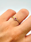 Anillo solitario circon fucsia  Oro amarillo 18k / Talla 6/2 / 1,42 Gr