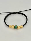 Pulsera tejida 2BD #8 2BD #7 murralla en medio hilo negro Oro amarillo 18k 1,14 Gr