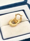 Candonga Semi rayadas de bebe  Oro amarillo 18k 1,21 Gr / 1 Cm