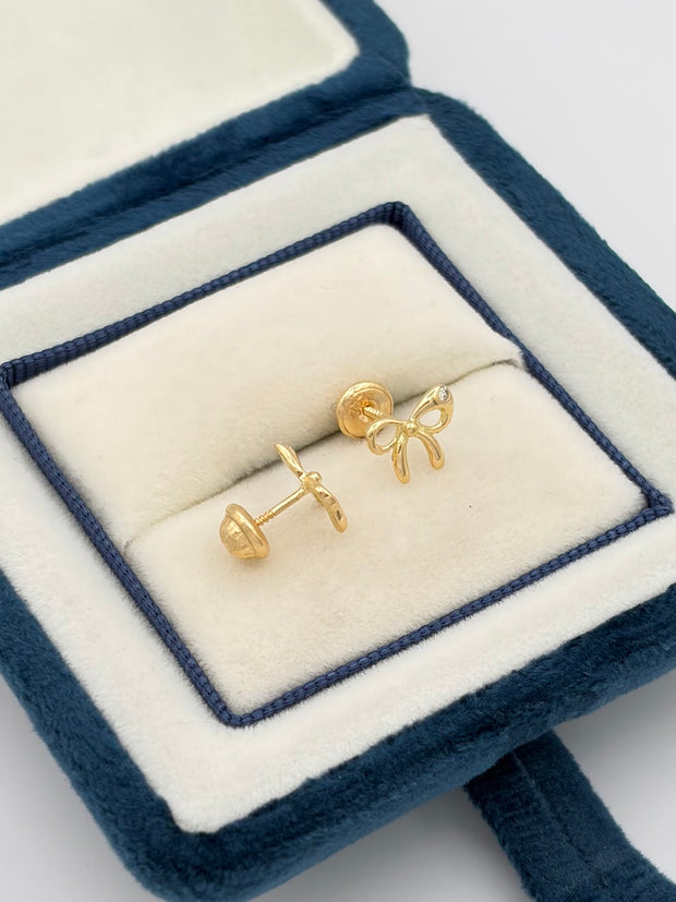 Topos lazo circon blanco Oro amarillo 18k 1,02 Gr / 9 mm