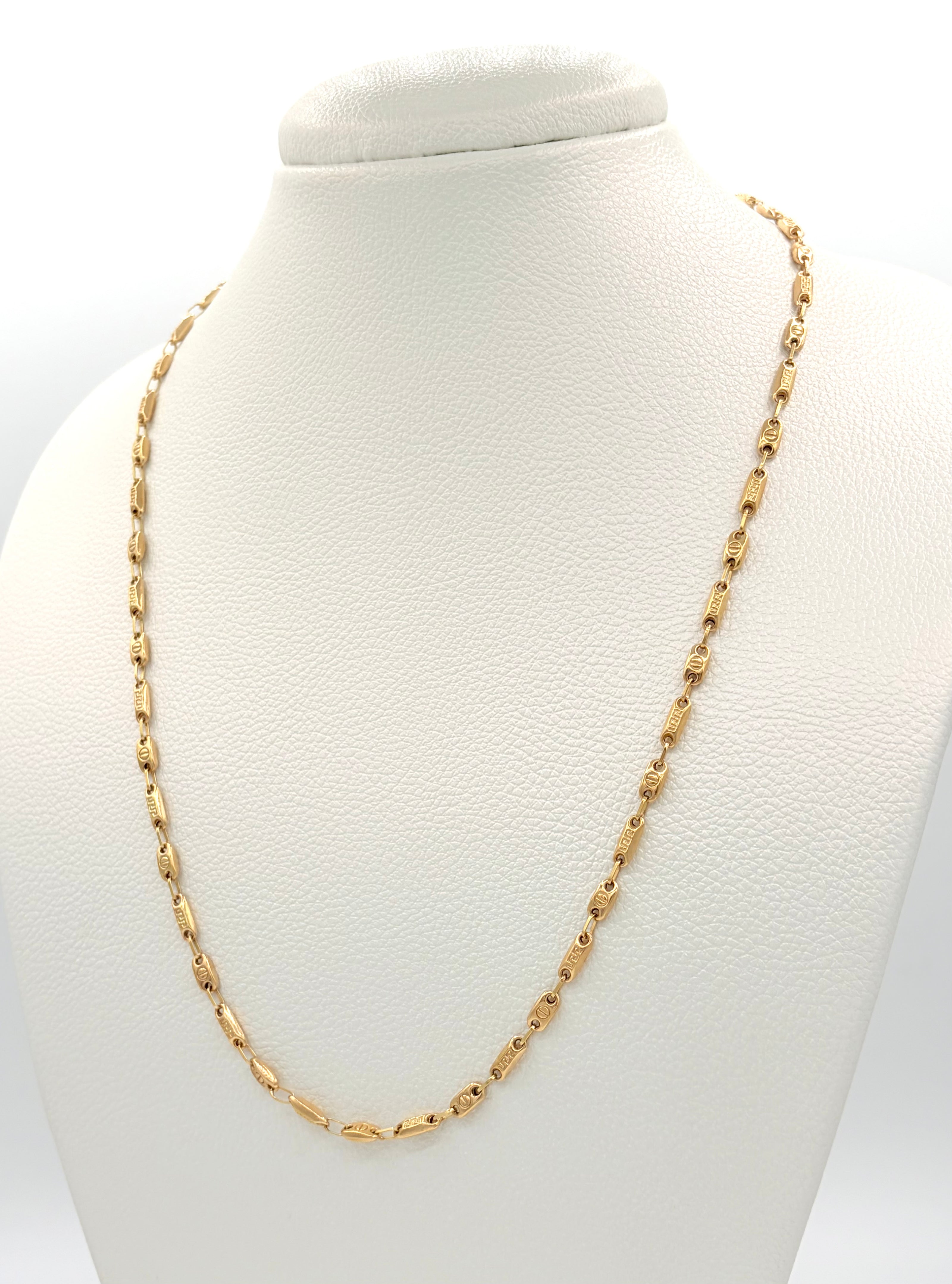 Cadena rustica Oro amarillo 18k 10,55 Gr / 4,0 mm / 60 Cm Broche 0,60