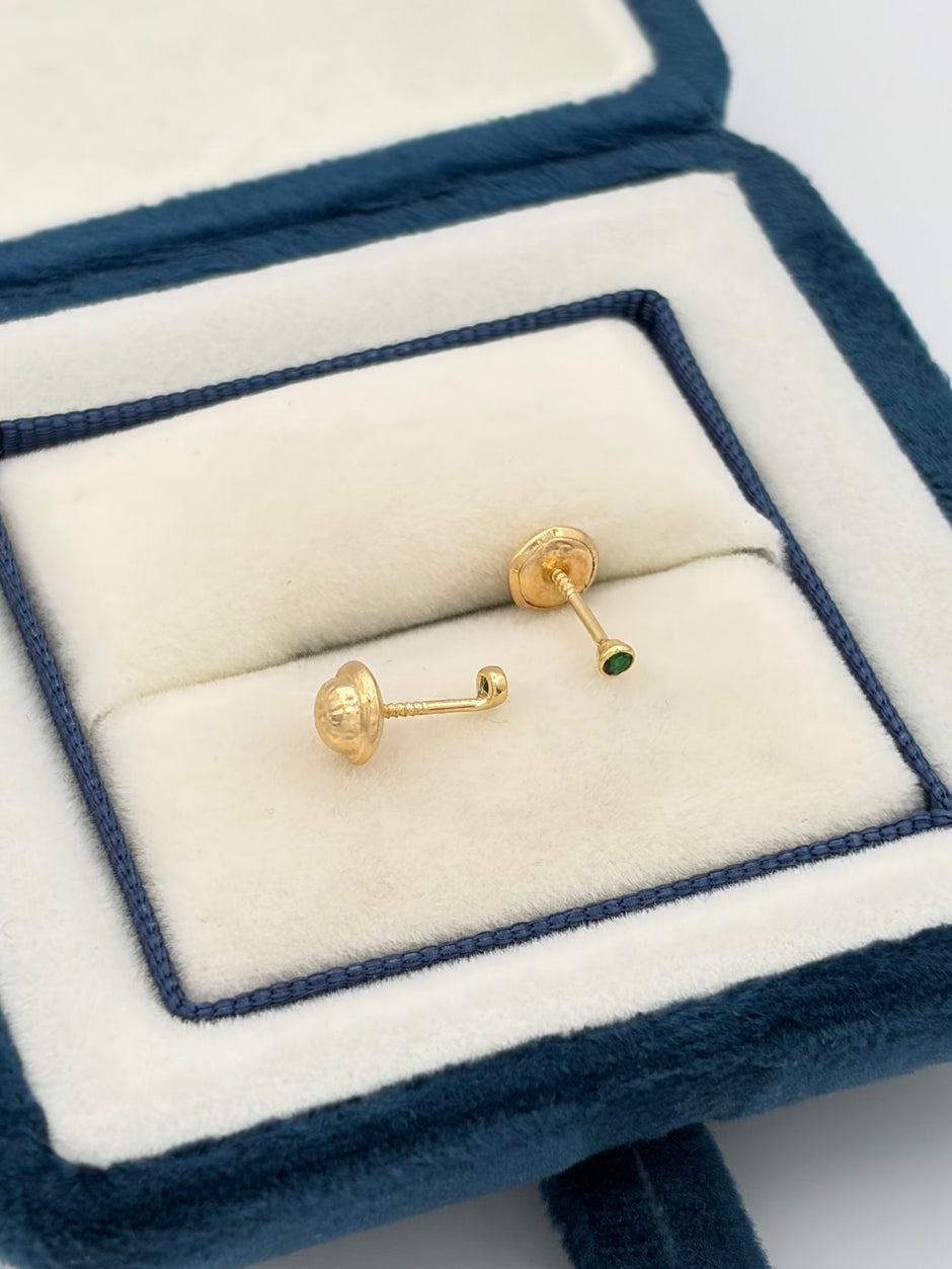 Topos circon verde  Oro amarillo 18k 0,42 Gr / 2 mm