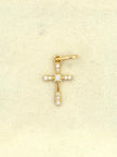 Dije cruz con circones blancos en el centro Oro amarillo 18k 0,65 Gr / 2,5 Cm