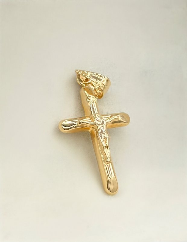 Dije Cruz cristo Oro amarillo 18k 0,62 Gr / 1,2 Cm
