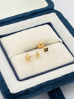 Topos mini trebol circones negros  Oro amarillo 18k 0,62 Gr / 4 mm