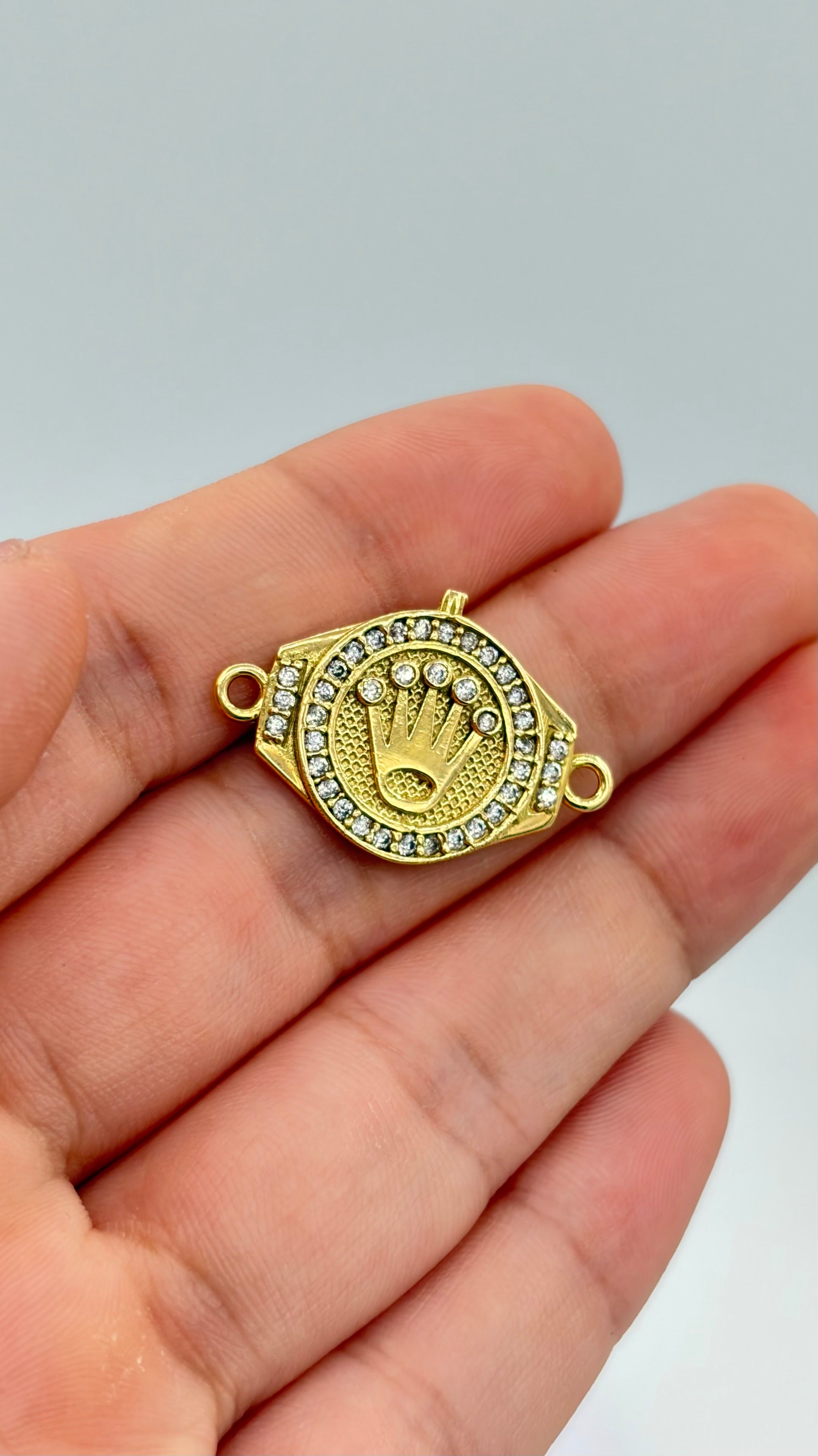 Herraje rolex circones blancos Oro amarillo 18k 3,28 Gr / 2,5 Cm