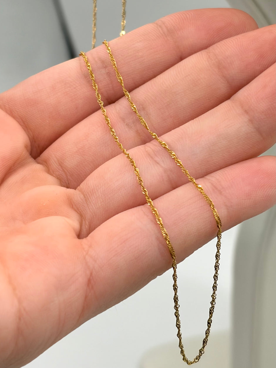 Cadena It singapur  Oro amarillo 18k +1 / 1,0 Gr / 1,0 mm / 45 Cm