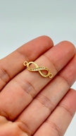 Herraje infinito circones blancos  Oro amarillo 18k 0,69 Gr / 2 Cm