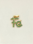 Dije fe circones verdes Oro amarillo 18k 1,35 Gr / 2,0 Cm
