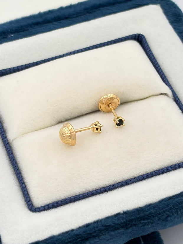 Topos circon negro Oro amarillo 18k 0,46 Gr / 2 mm