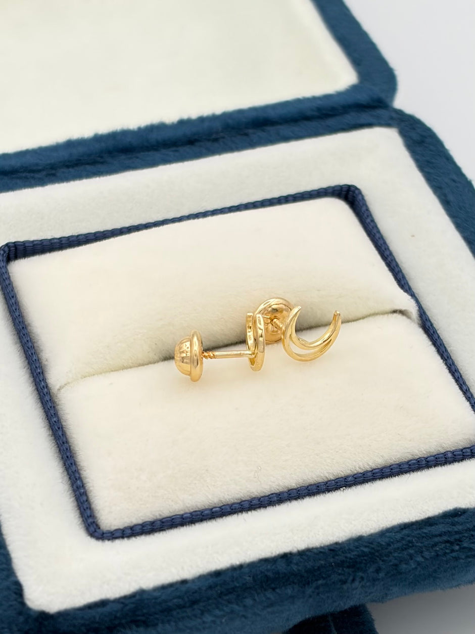 Topos Lunas lisas delgadas Oro amarillo 18k 0,63 Gr / 1 mm