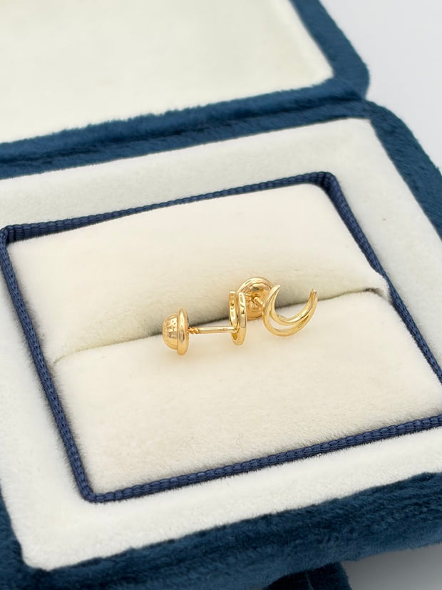 Topos Lunas lisas delgadas Oro amarillo 18k 0,63 Gr / 1 mm