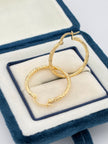 Candonga Semi melcocha diamantada Oro amarillo 18k 1,93 Gr / 2,5 Cm