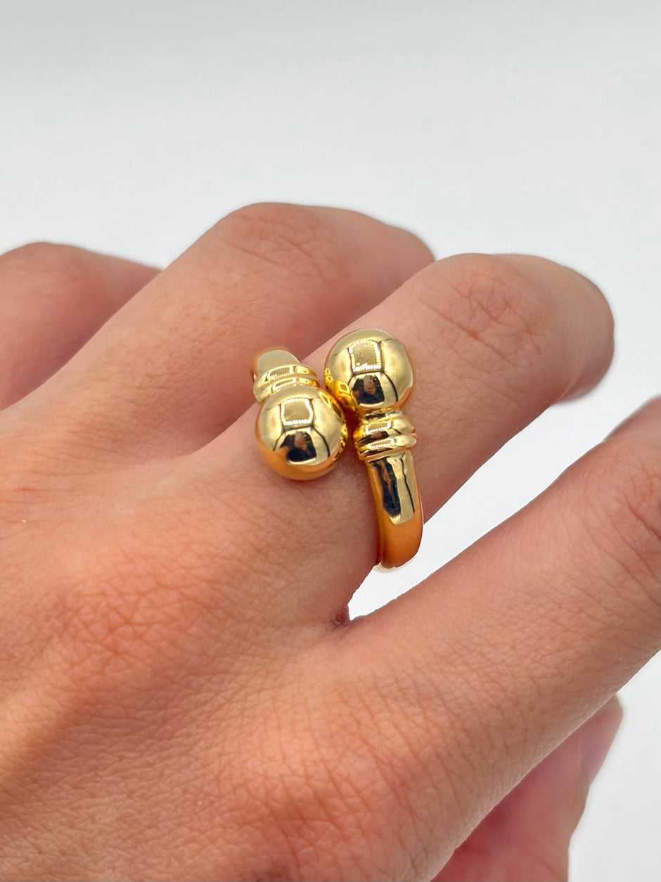 Anillo Tu y yo  Oro amarillo 18k / Talla 8 / 2,76 Gr