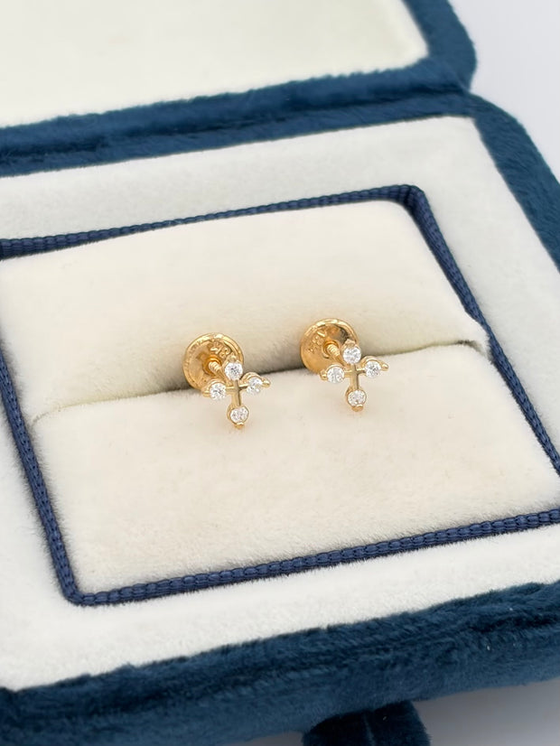 Topos cruz circones  Oro amarillo 18k 0,65 Gr / 5 mm