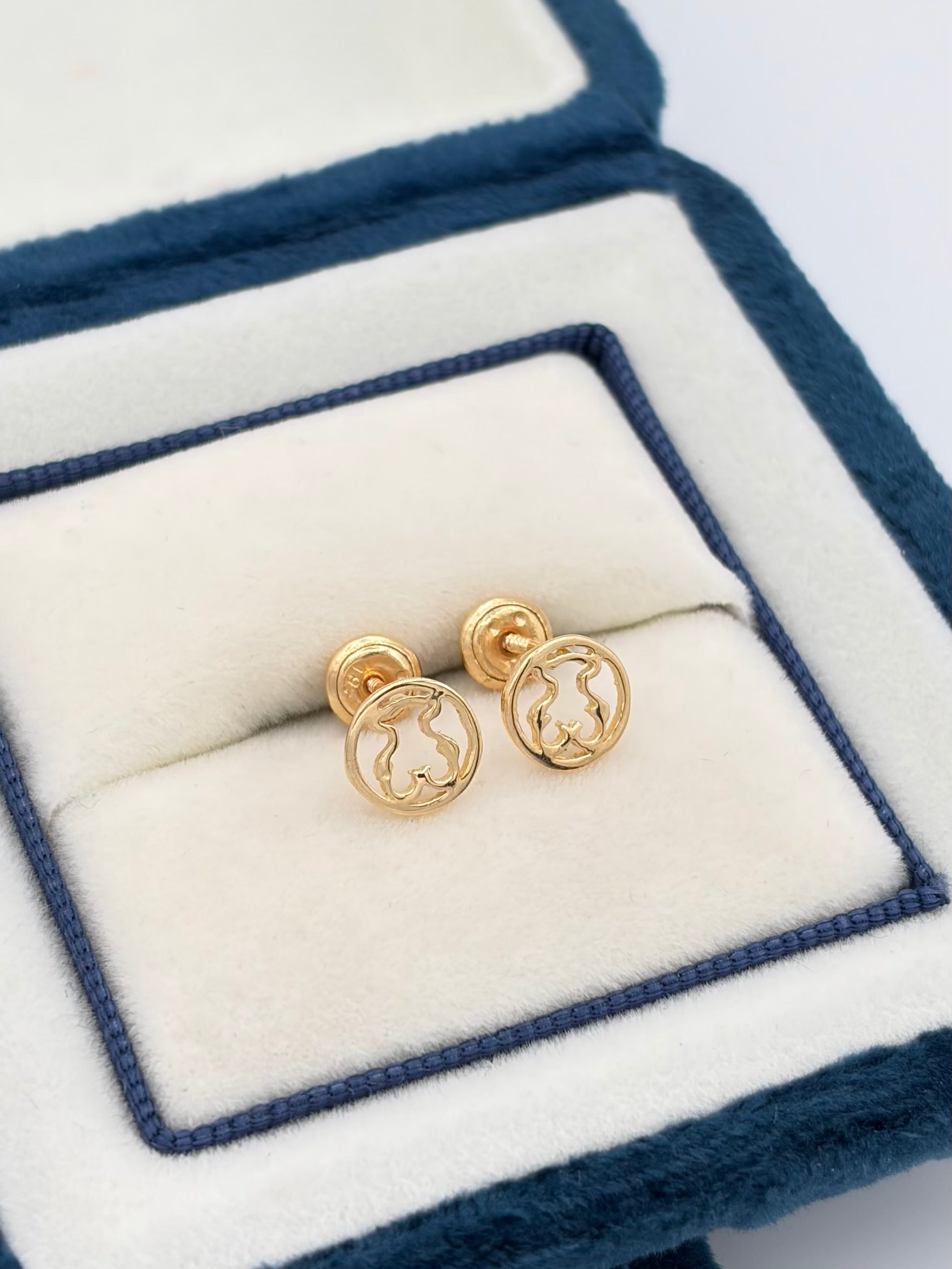 Topos osito en aro Oro amarillo 18k 0,94 Gr / 7 mm
