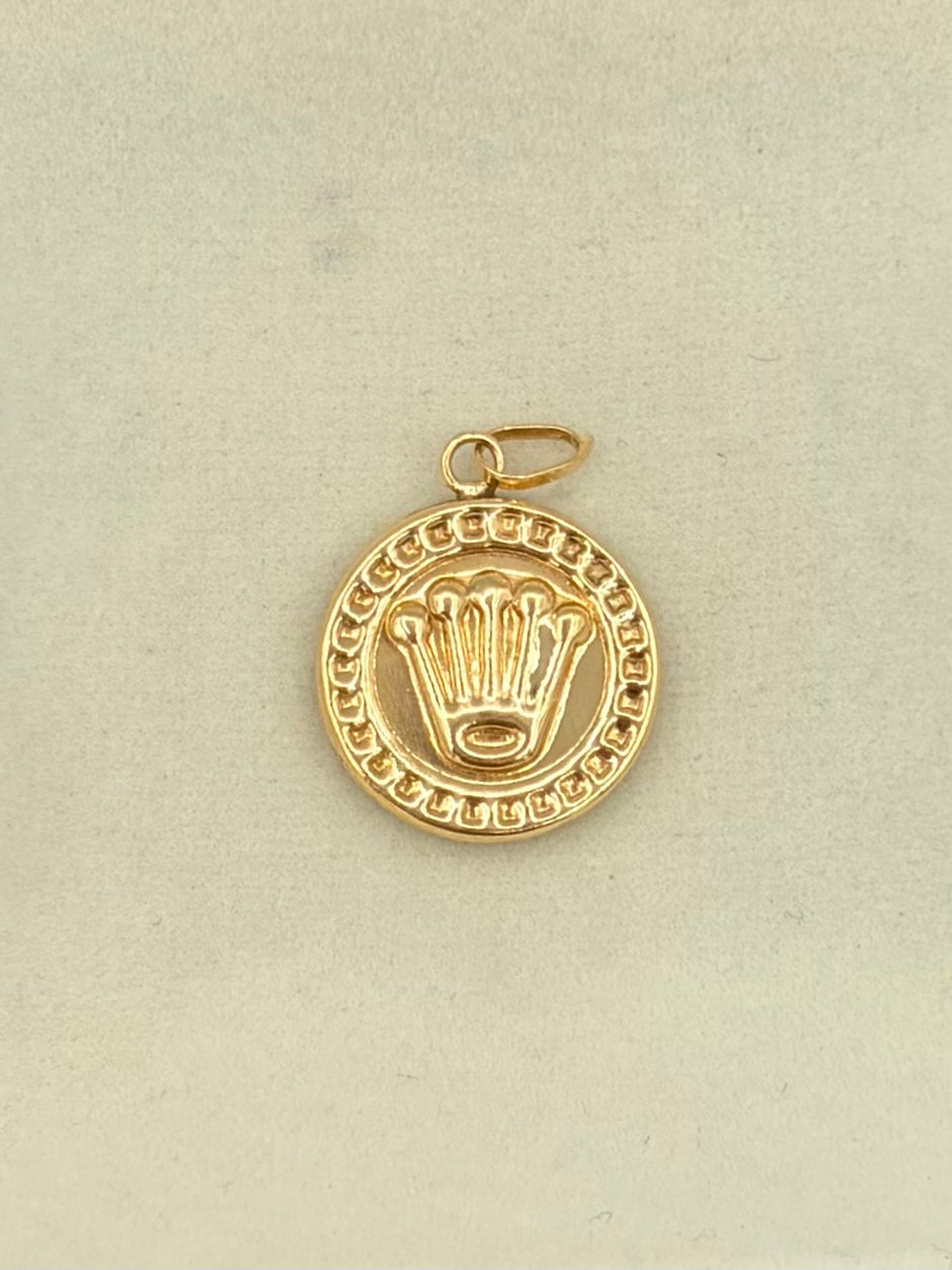 Dije Medalla rolex Oro amarillo 18k 1,10 Gr / 1,5 Cm