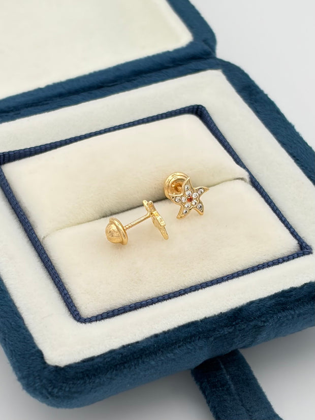 Topos estrellas de mar circones  Oro amarillo 18k 0,96 Gr / 8 mm