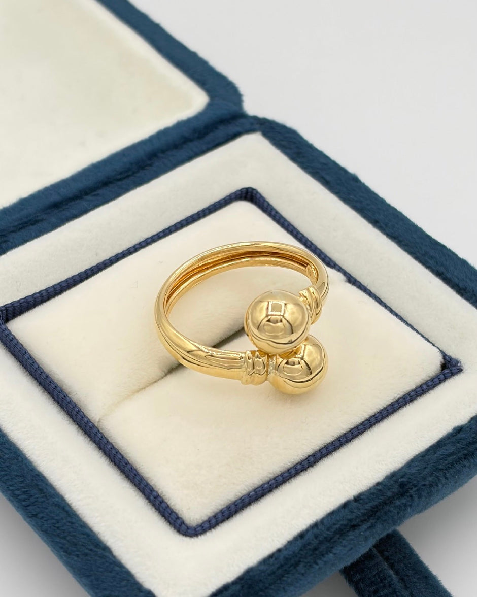 Anillo Tu y yo  Oro amarillo 18k / Talla 7 / 2,78 Gr