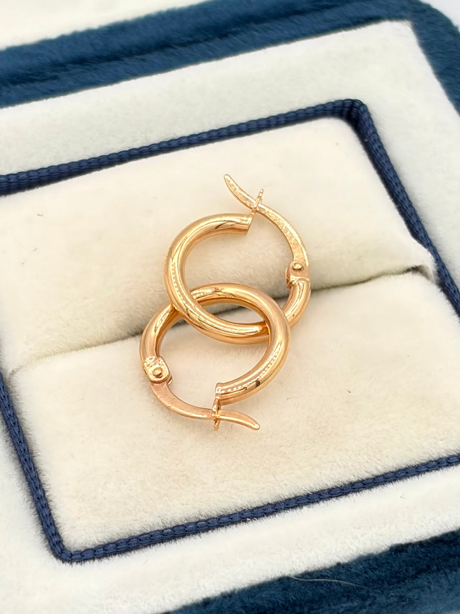 Candonga lisas Oro rosa 18k 1,20 Gr / 1,3 Cm