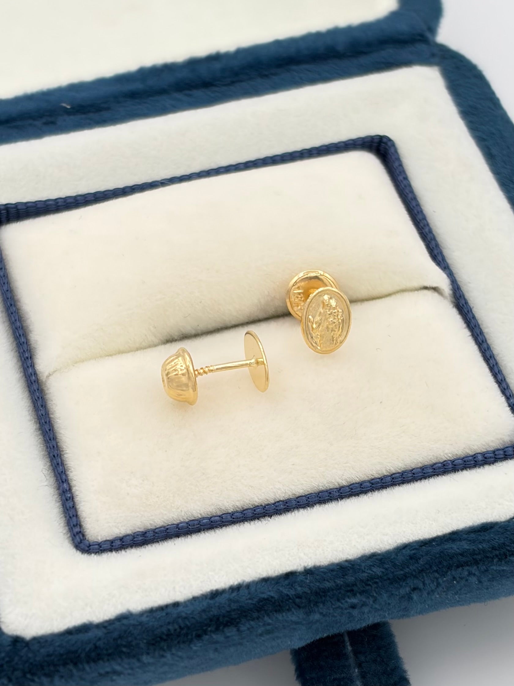 Topos virgen maria con bebe Oro amarillo 18k 0,56 Gr / 5 mm