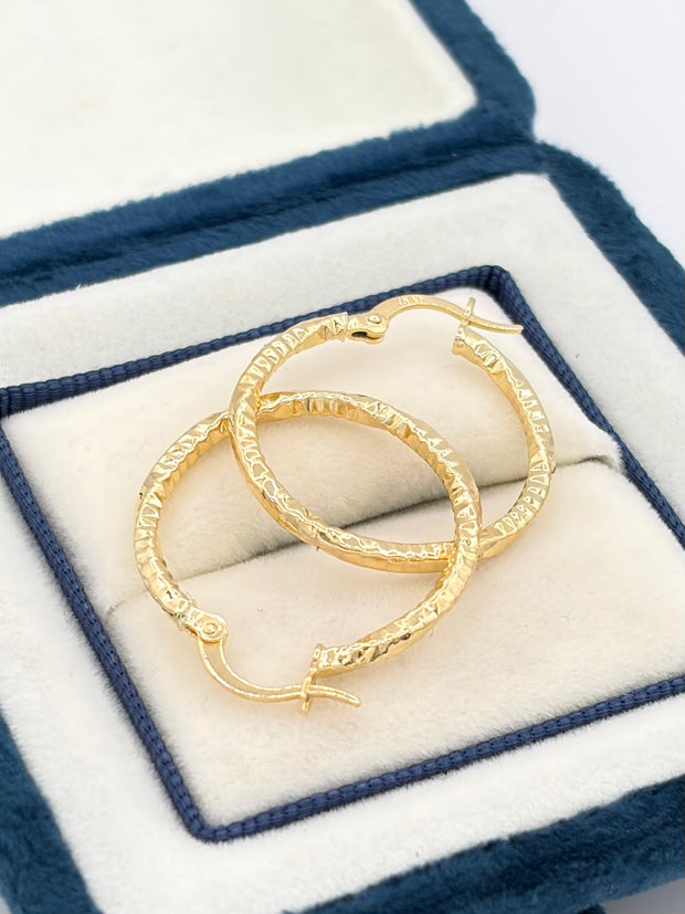 Candonga Semi melcocha diamantada Oro amarillo 18k 1,93 Gr / 2,5 Cm