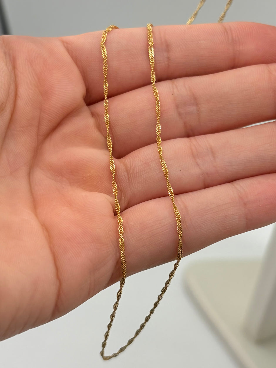 Cadena It singapur Oro amarillo 18k 1,65 Gr / 1 mm / 50 Cm