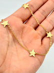 Tobillera aro seguido con dije estrella diamantado Oro amarillo 18k 1,73 Gr / 1,1 mm / 25,2 Cm Broche 0,15