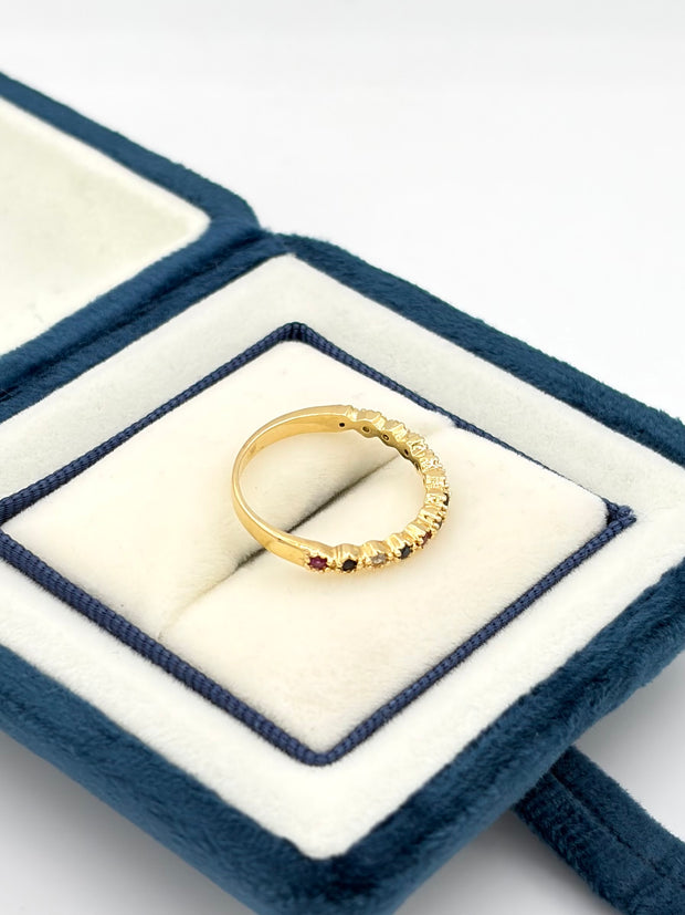Anillo circones colores Oro amarillo 18k / Talla 7 / 2,31 Gr