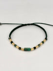 Pulsera tejida 8CD #3 murrallas hilo verde Oro amarillo 18k 0,70 Gr